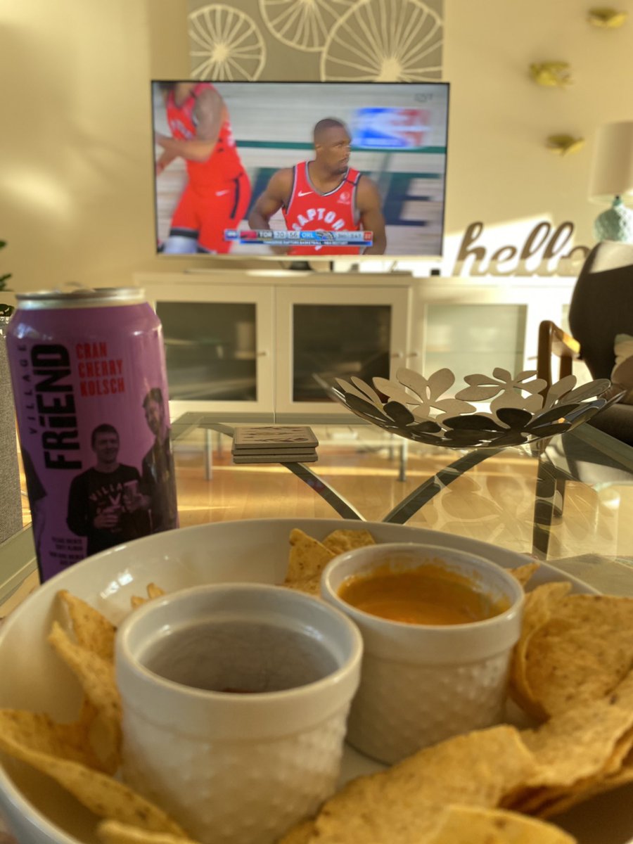 Cheering on the Raptors tonight with a Village Friend &amp; some arena-inspired nachos. #WetheNorth.  Love this team!  A sip of a brew from <a href="/villagebrewery/">Village Brewery</a> tastes so good everytime <a href="/Raptors/">Toronto Raptors</a> drain a 3-pointer!  #GoRaptors