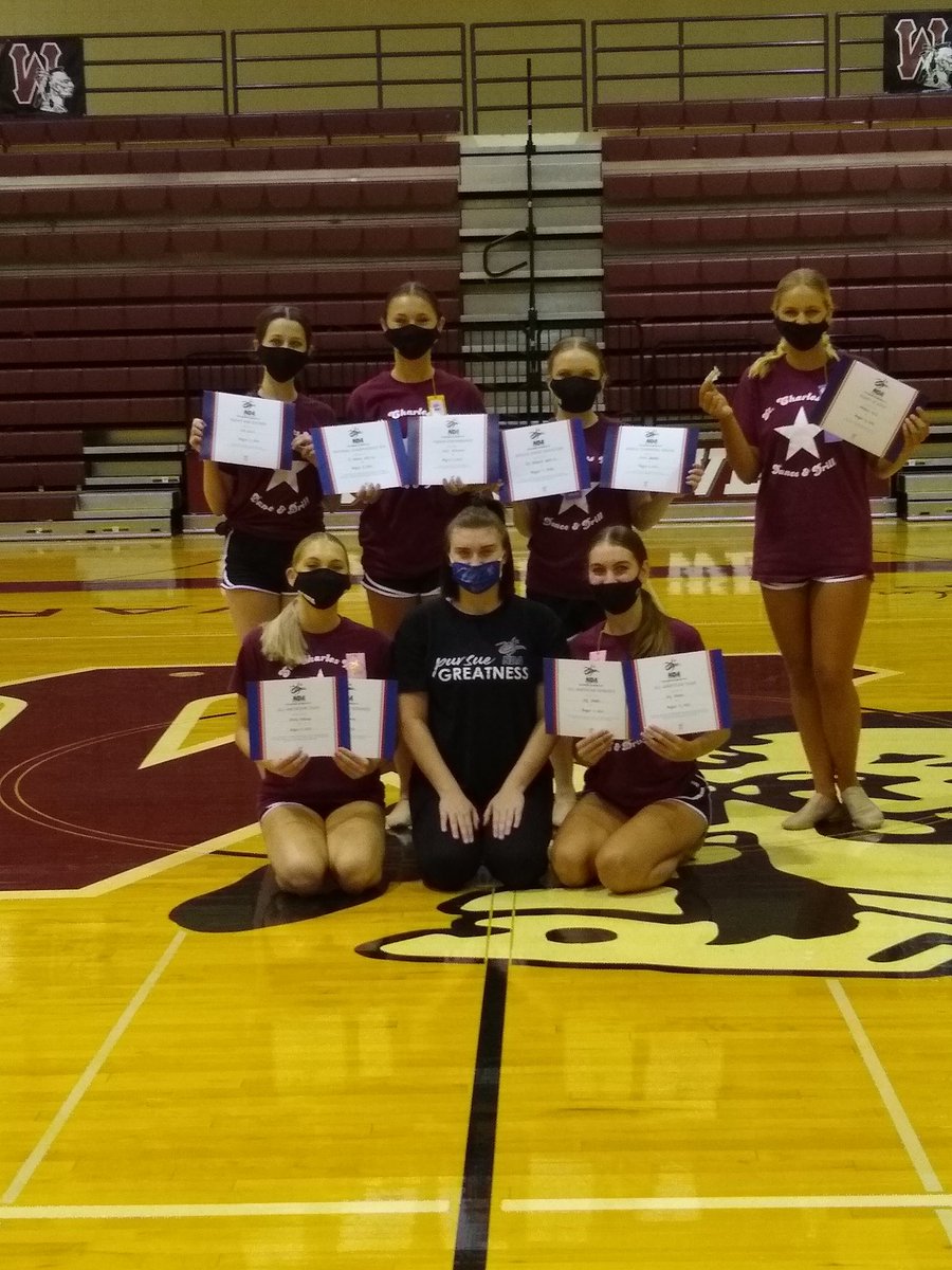 SCWestDance's tweet photo. Congratulations to our Dance N' Drill members! They had a great camp! 
⭐Bid to Nationals
⭐Spirit Ribbon- Natalie, Lilia
⭐Showmanship Ribbon- Kate
⭐Technique Ribbon - Ella
⭐Pin It Forward - Joy, Natalie
⭐All American Nominee - Joy, Olivia
⭐All American Winners- Joy, Olivia https://t.co/2iXdeRpwns