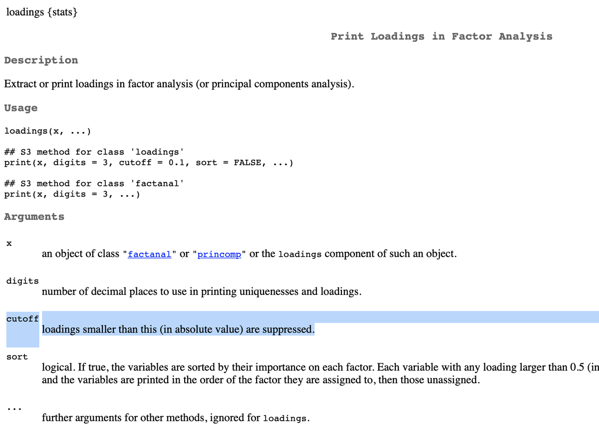This know-how passed on through generations of Psychologists. This know-how inspired Kaiser's Varimax (which is loaded into base R). This know how is embedded into the way that base R doesn't print the small factor loadings (because we think they might actually be zeros).