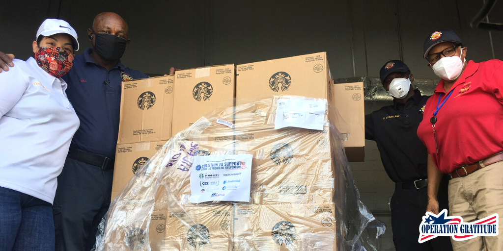 OpGratitude's tweet photo. Last week, our #CoalitionCOVID19 delivered jumbo Care Packages to fire stations around the Atlanta area with @atlfire to 1,100 amazing #FirstResponders! Thanks for keeping ATL safe!

@CSX @StarbucksNews @Prudential @veteransunited @MarsGlobal @liquidiv @LexisNexisRisk https://t.co/NdpeBap2aq