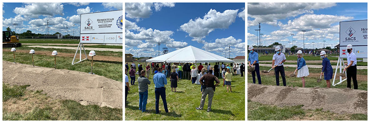 sacsk12tweets's tweet photo. It's official! Homestead High School Additions and Renovations Project is underway following today's groundbreaking ceremony. Follow the progress at https://t.co/tIIZApWCUK  @HagermanGroup https://t.co/VcKykYFE0d