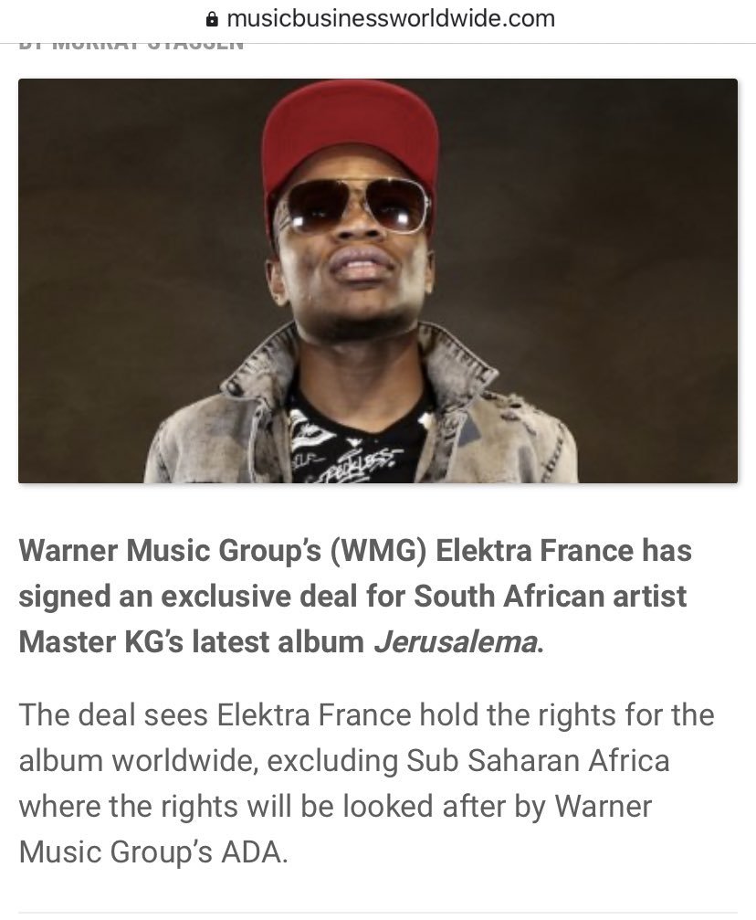 whitesunninghil's tweet photo. Master Kg has signed a deal with WMG, he is not being robbed   #BringBackJerusalema https://t.co/Nd6qH8iwav
