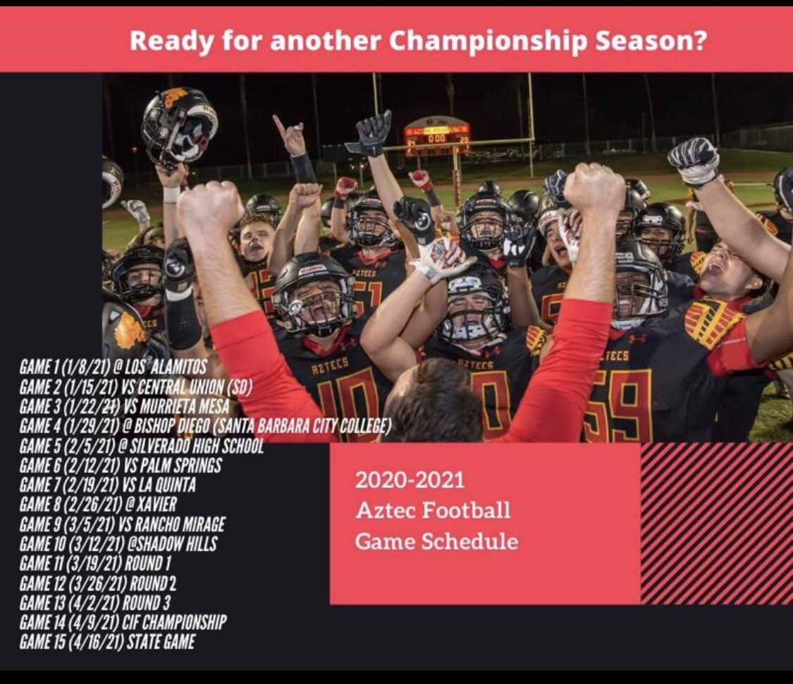 Palm Desert Aztec Football on Twitter "Palm Desert Aztec 20202021