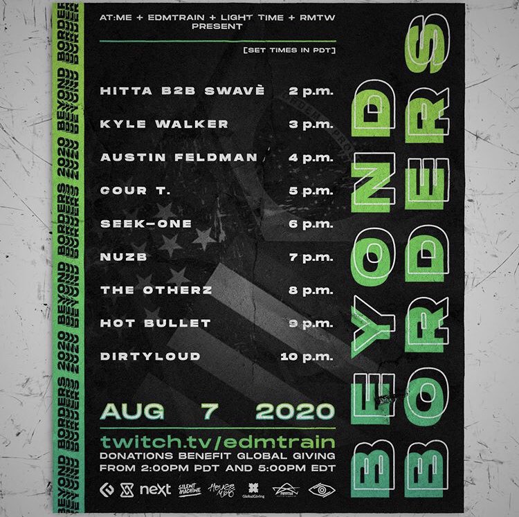 hittaofficial's tweet photo. Set times for Beyond Borders Virtual Festival are out now! 

@swavesound &amp; I are starting the stream off this Friday 8/07 @ 2:00PM PST 🕑 https://t.co/99NIiDVAMM
