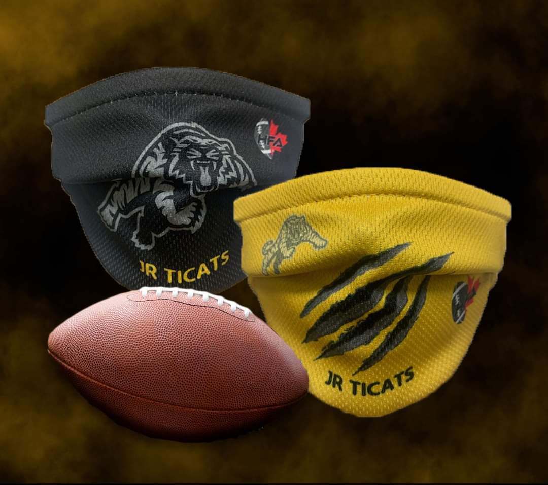 Hey HFA Ticats families....masks now in stock in-store and online at team headquarters.ca