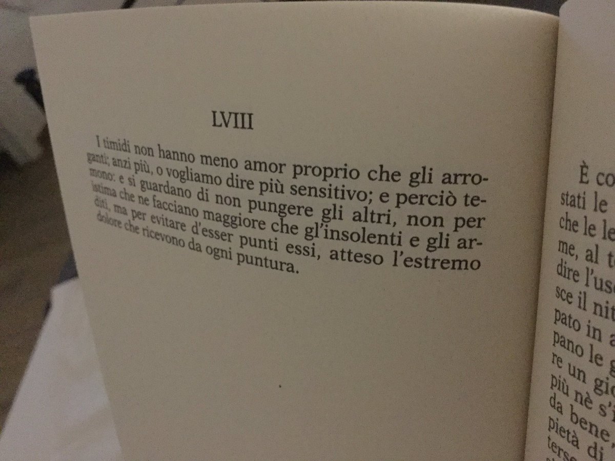 58th thought: “Those who are shy don’t have less self-respect than those who are arrogant, even they have more, or more sensitive, that is, this is why they won’t sting others (...) so that they will not be sting themselves, considering the extreme pain they receive then.”23/n
