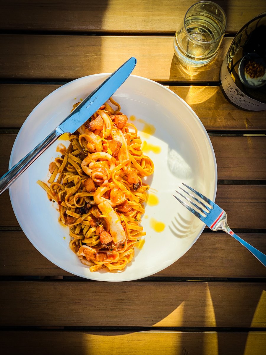 Squid Ink Pasta - You know you want it. Make a reservation today, Sarto's dining Room is open again! thepantrydenver.com/blog/2020/07/0…