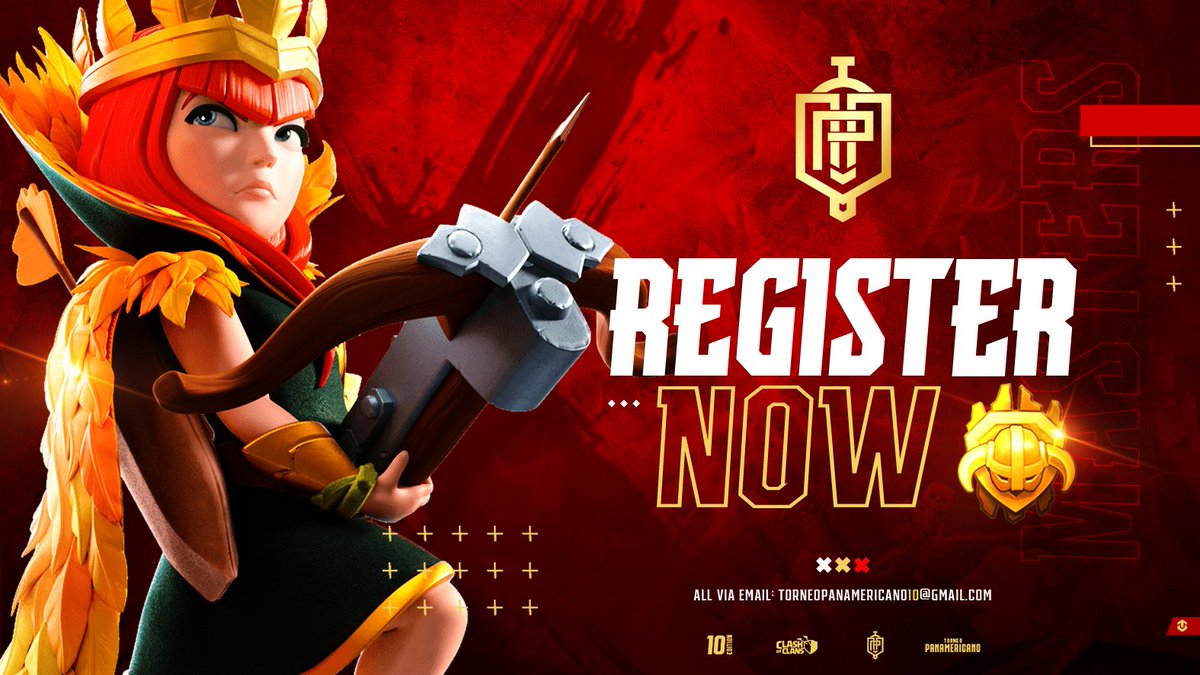 Oficialmente se abre el proceso de inscripciones de la Modalidad MASTERS 🌎

5th13+5th12+5th11... Guerras de 1 hora.. 1 solo ataque ⭐

Solo para 32 clanes 🥇