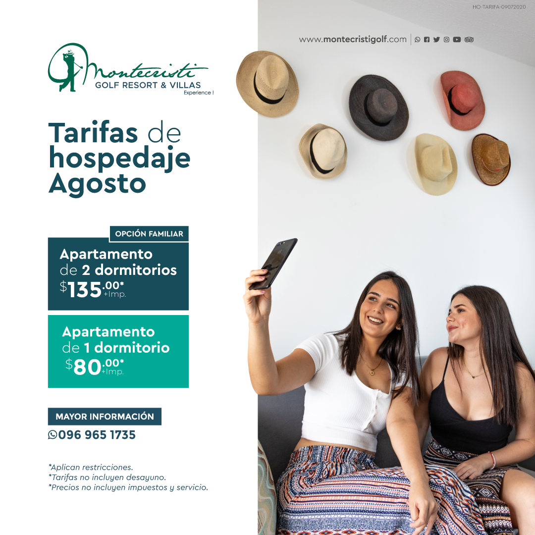 montecristigolf's tweet photo. ¡Agosto: mes para conocer de Manabí!

Aprovecha las tarifas especiales de hospedaje solo por este mes 🌞

Te ofrecemos apartamentos totalmente equipados con acceso a piscinas, zona de BBQ, gym, canchas deportivas, senderos y ¡mucho más!

Haz tu reserva ya al 0991797006 https://t.co/jrERCk7NXw