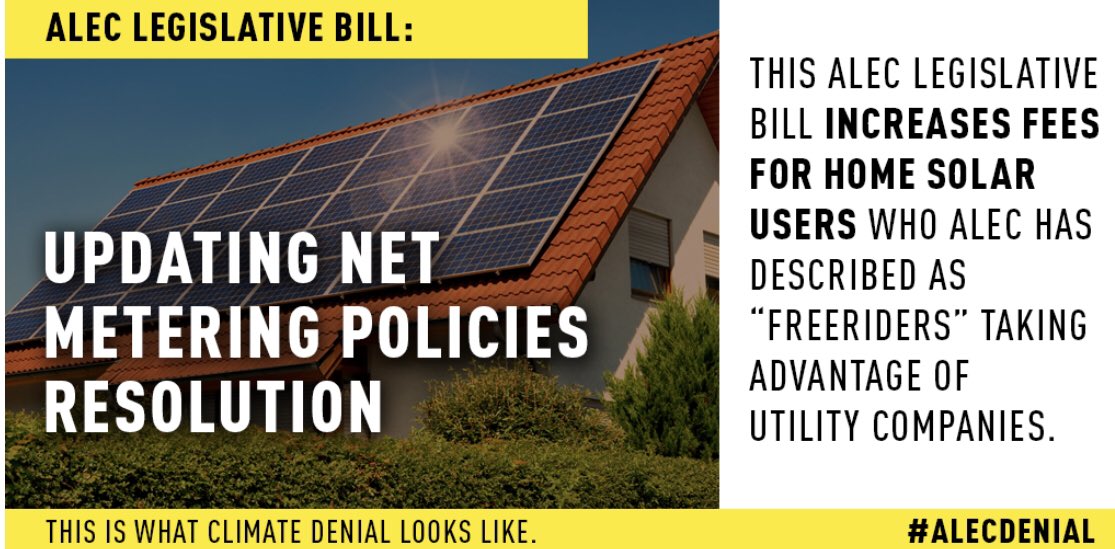 I could keep going. Read more at   http://alecclimatechangedenial.org/anti-climate-change-agenda