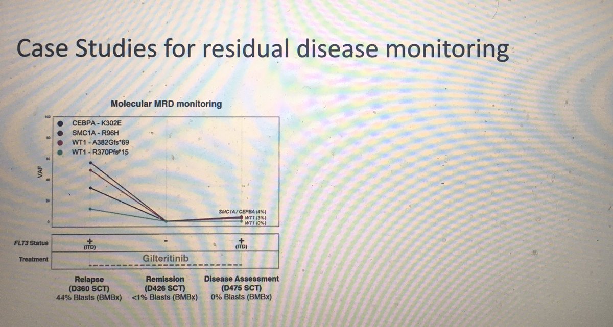 Dr @EricaBarnell from @GenomeInstitute describes examples of targeted gene panel to inform treatment decisions for AML patients @CG_Consortium #CGCAnnual2020 #hematologicmalignancies