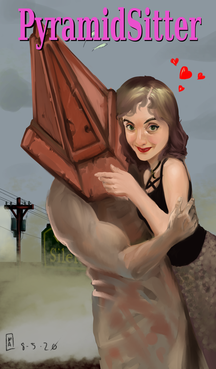 Nina Freeman mashing on Pyramid Head who is confused