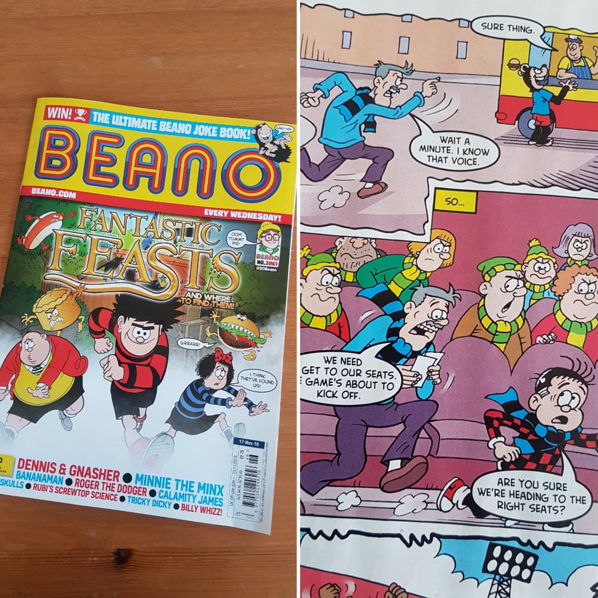 Danny_D_Pearson's tweet photo. @HitchinTownFC 😂 💚💛⚽️ 

Script by me art by Barrie Appleby
#FACup #Hitchn #Beano https://t.co/cmnTDcKZdn