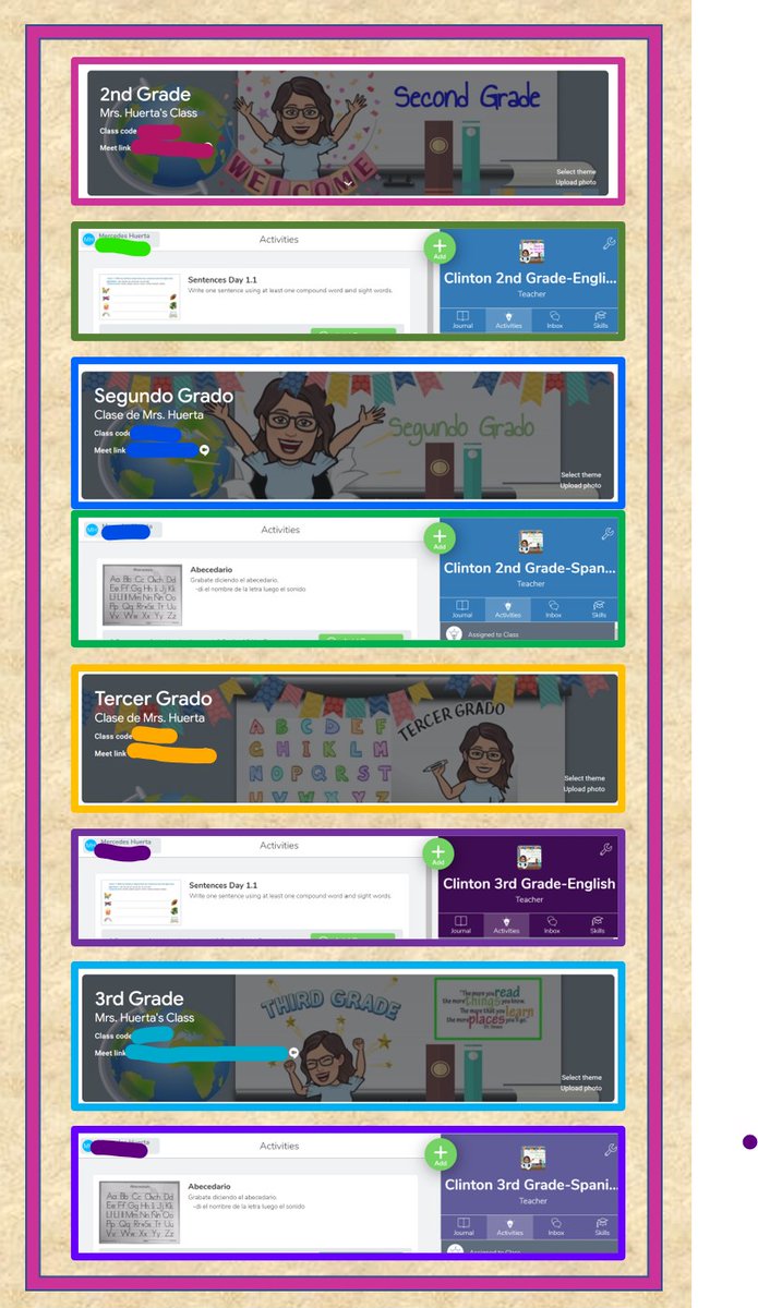 MHuerta4th's tweet photo. #GoogleClassroom ✅ and #Seesaw ✅ by grade level and by Language. Next stop... engaging activities‼️ https://t.co/gwTZXtM9Wh