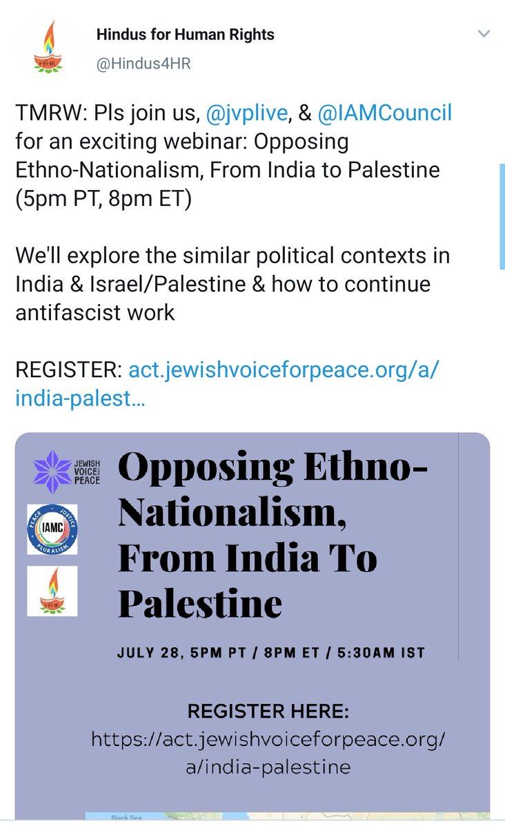 How are they connected to $lamists and Communists?All the way from  #antiHindu  #antiIndia to  #antiAmerica  #BLM straight to  #Palestine!Jumping onto the bandwagon of  #victimcard just to establish a Islamic fascist regimes.These connections are deeper....all the way to Soros.