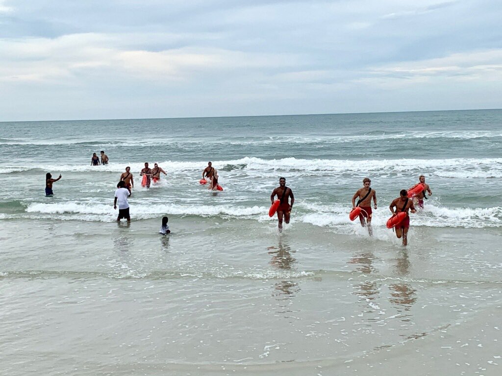 After hours rescue <a href="/VolusiaBeach/">Volusia Beaches</a>.. though lifeguards we’re off duty, they thankfully had not gone home when call of two people struggling in water came out short time ago. Swimmers safely back on shore.