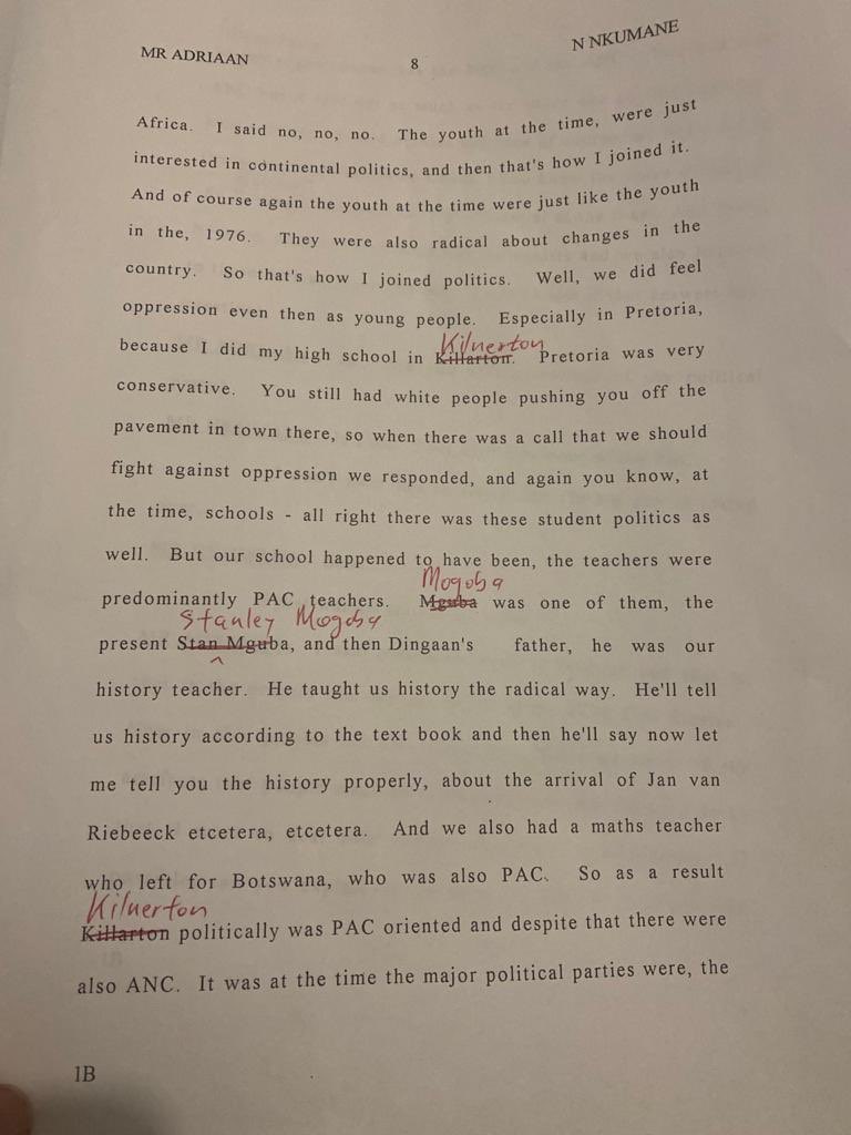 1. My uncle died of lung cancer shortly after my mum died of cancer too. I’d always wondered why he was a member of the PAC rather than the ANC given our family’s position (aunt married into the Luthuli’s & gran and others were ANC etc)Here he offers a striking reflection: