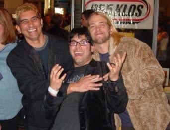 Happy birthday Pat Smear. Here he is grabbing my man boob backstage at a YES show in 2004. 