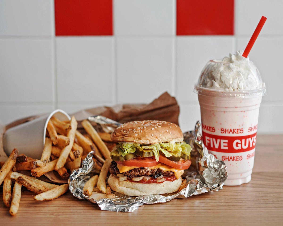 10. FIVE GUYS - a consistent, customizable burger that consists of quality ingredients.