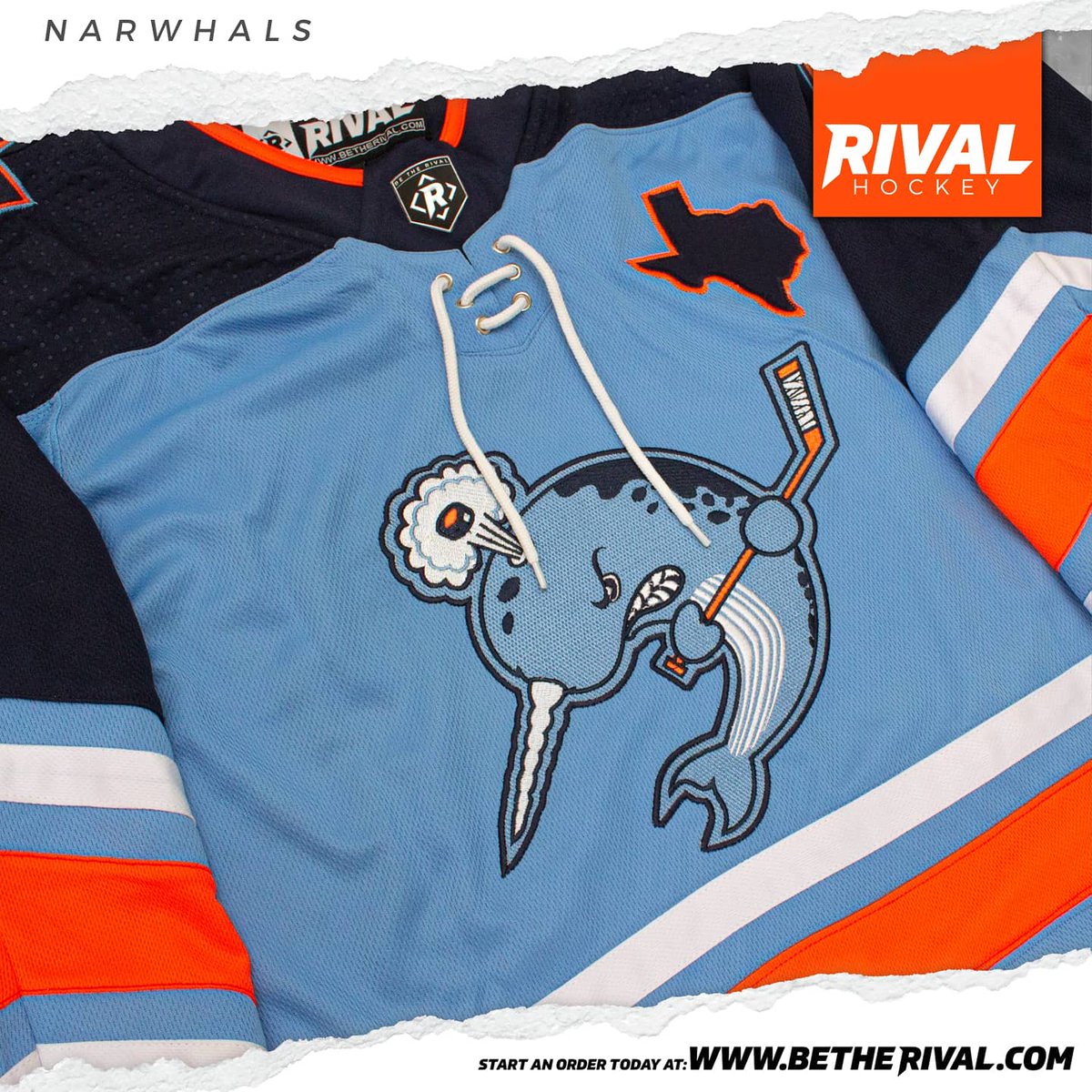RivalHky's tweet photo. Narwhals EmbroideredPro+ jerseys are pure 🔥

Get your team looking like a real squad this coming fall with our 4-tier jersey system! 
•SublimatedBasic
•SublimatedPro
•EmbroideredPro
•EmbroideredPro+

Reach out to us today and find out how we can upgrade your team's jerseys! https://t.co/RN5wiN97bP