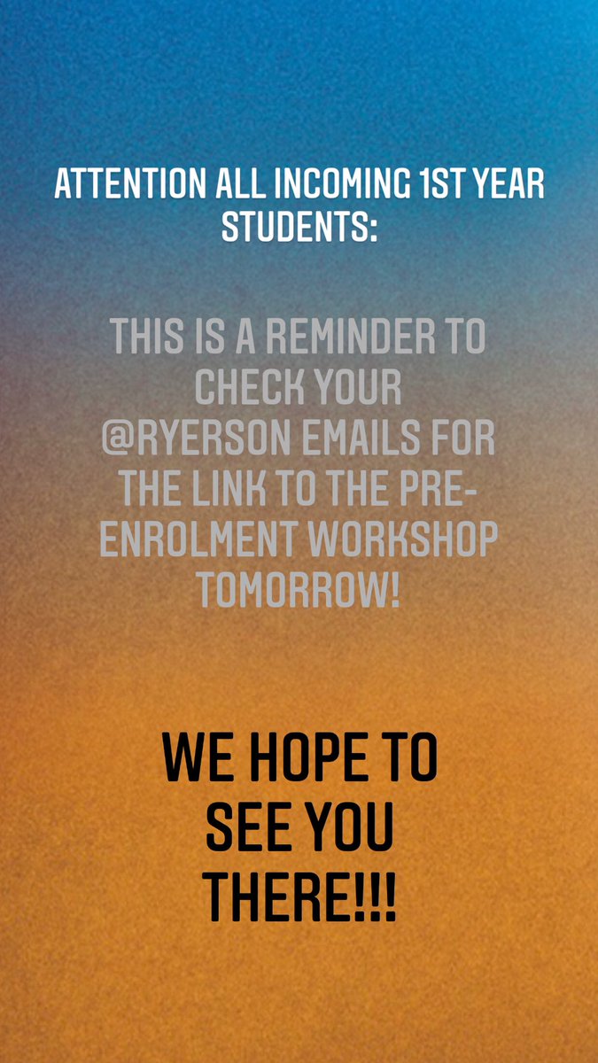 ACSRyerson's tweet photo. Tomorrow at 10am! ☀️ ✏️ 📚 #ryerson #ACS #firstyear #artsandcontemporarystudies https://t.co/ouWs8azB9g