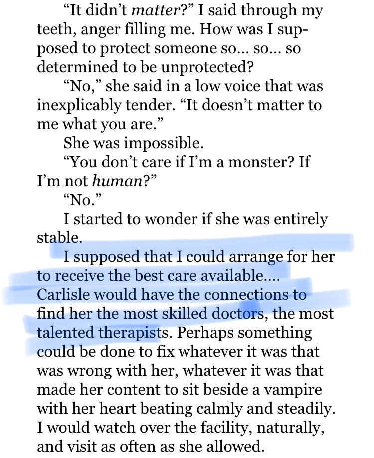 imagine having the incandescent, delirious, horrifying idea for a story about a vampire who has a girl institutionalized for simplÿ wanting to fuck him and then just writing the twilight books instead what a dummy
