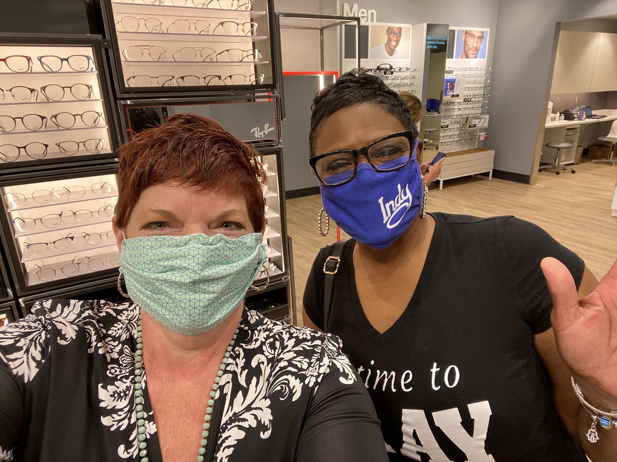 DavidOptometry's tweet photo. Just two cute gals rockin’ short hair and masks, checkin’ out our new optical!! #ShortHairDontCare #optometristbroadripple #optometristindianapolis #maskupindy https://t.co/dJFO4oKfqK