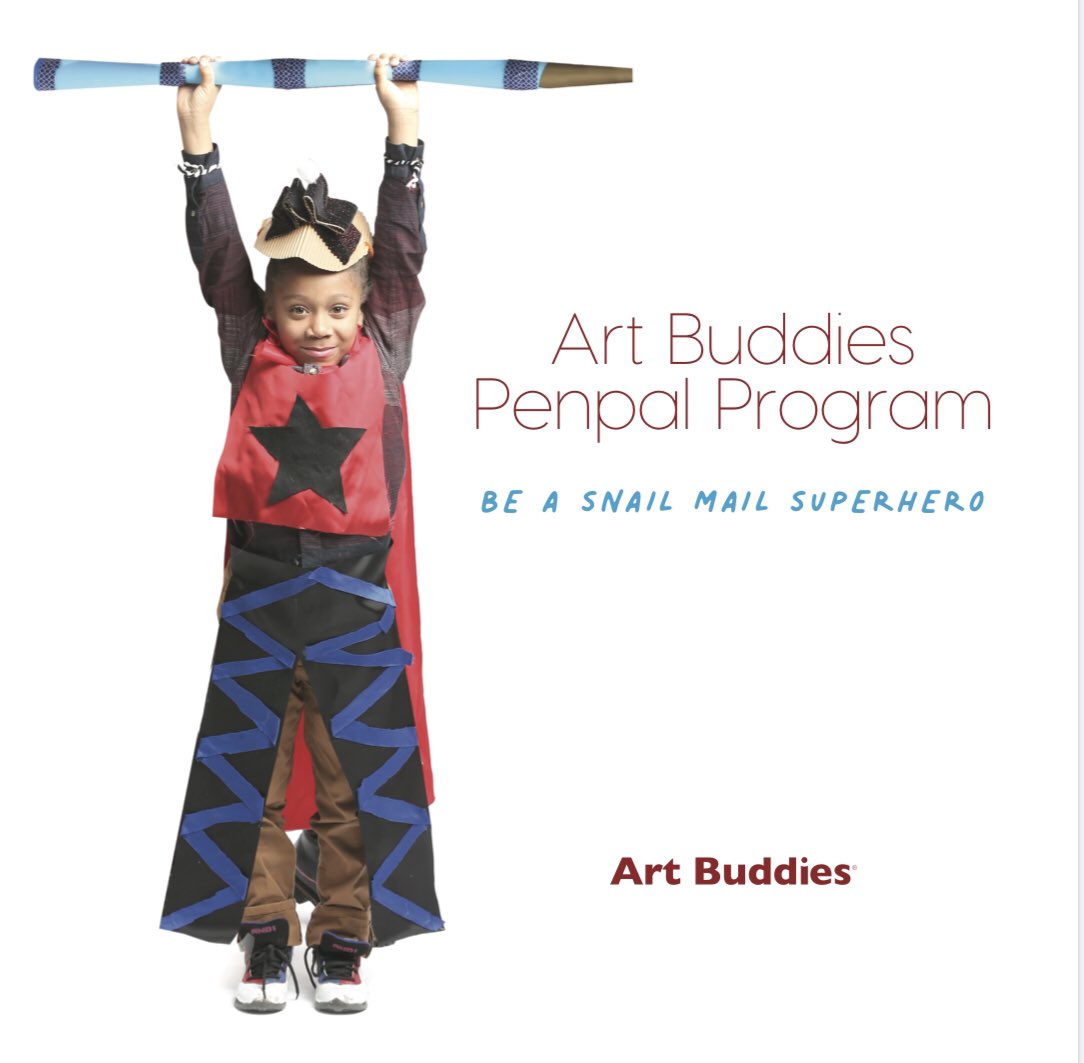 Be a Snailmail Superhero!! artbuddies.org/penpals-program. Programming starts this Fall!!