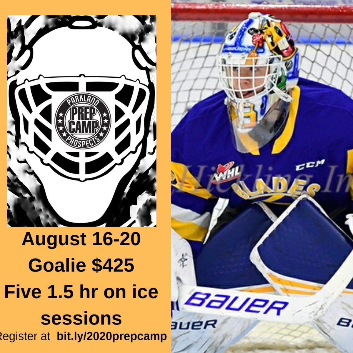 ProspectsPrep's tweet image. Spots are filling up....

Our goalie camp is led by Fred Schrader, and will be assisted by @Yorkton_Hockey &amp;amp; @SECONAAAMaulers alum Sktn Blade Goalie Nolan Maier

Spots open
Novice - 4 left
Atom - 3 left
PW- 5 left
Goalies - 4 left
Bant/Mid- SOLD OUT!

bit.ly/2020prepcamp