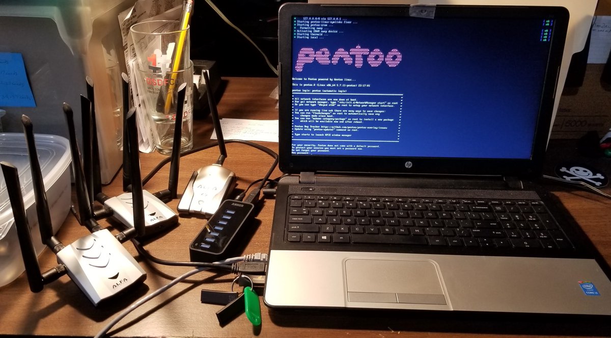 icurnet's tweet photo. #pentoo load-up, best: i have a free rental car (100mi/day) @wctf_us [other stuff not shown, DC powered] @defcon https://t.co/AuJCtVb0tn