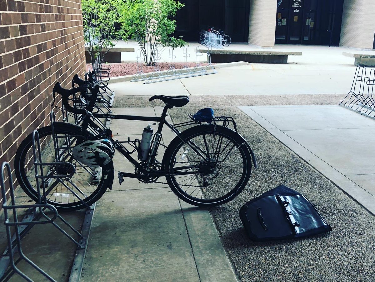 emilyemixon's tweet photo. Solo science. Nice to be back in the lab @uwgeoscience for a little bit today. And to have the best spot on the bike rack. Also, thanks to past me for doing a good job organizing and labeling many samples in advance of the pandemic! #geology #wiscarlab #geobadgers https://t.co/f9F7gWvgDF