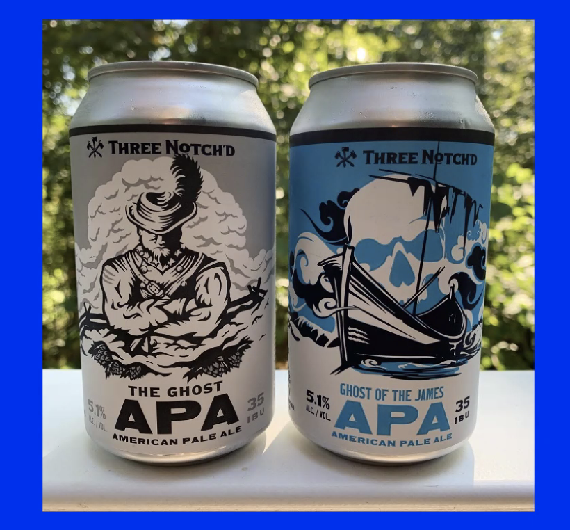 thankfully, three notch'd was responsive to criticism. a consumer asked the brewery about the name, which pushed them to look a little more closely at what they were implying with their branding. (these cans contain the same beer, the can on the right is the current product)