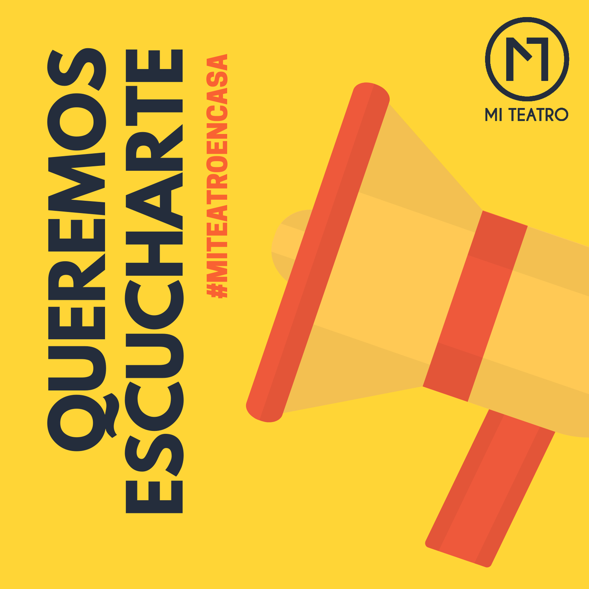 ¡Queremos escucharte! 📣 A pesar de la distancia, queremos que sigas sintiendo MI TEATRO muy cerca de ti. 🎭 Nos gustaría que nos compartas en los comentarios qué contenido te gustaría que te ofrezca #MITEATROencasa, todas las ideas son buenas, te leemos. 🙏🏼