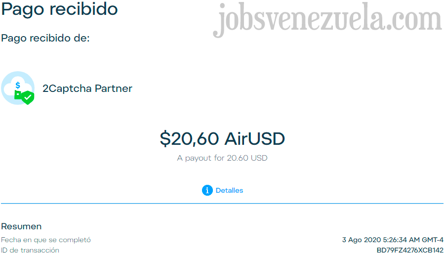 Jobs_Venezuela's tweet photo. 💸🇻🇪 Pagos de【2Captcha y ruCaptcha】Páginas de hacer captchas 😎 Puedes cobrar en ambas por Airtm ✔ en 2Captcha con el correo y en RuCaptcha con BTC
Información ⬇️
🔥 https://t.co/C2KfWcWYsb 🔥
🔥 https://t.co/UifPVg9jzq 🔥
#2CAPTCHA #RUCAPTCHA #PRUEBAS #PAGOS #AIRTM #BTC https://t.co/UkNpK1QmY7
