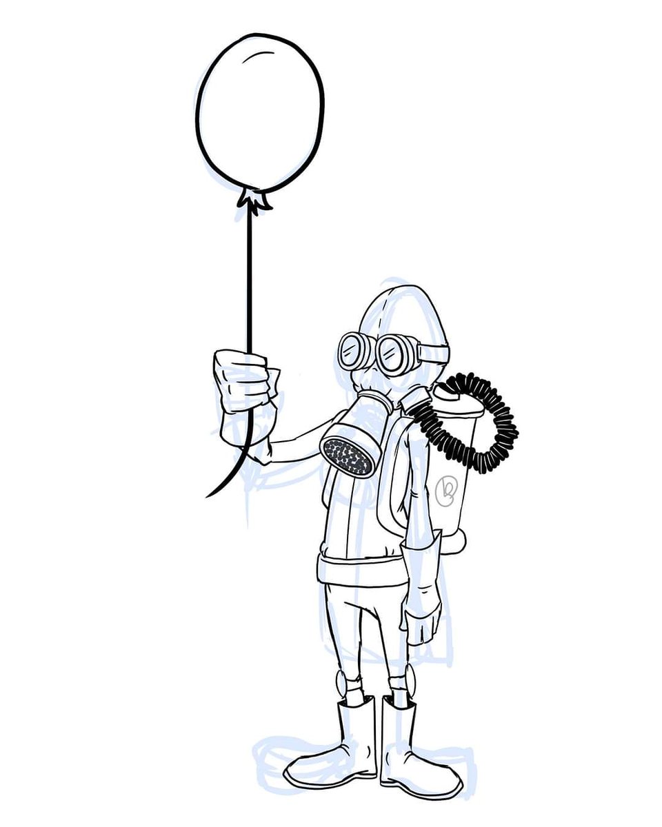 Shamaz084's tweet photo. Been a while since inspiration punched me in the face. Got hit with this and did a quick sketch. Early wip. Wasn't sure what to have him holding... So it's a balloon for now...

#artistatwork #makecoolstuff #photoshop #wip #hazardous #creativityftw https://t.co/Fpusxb5mrj