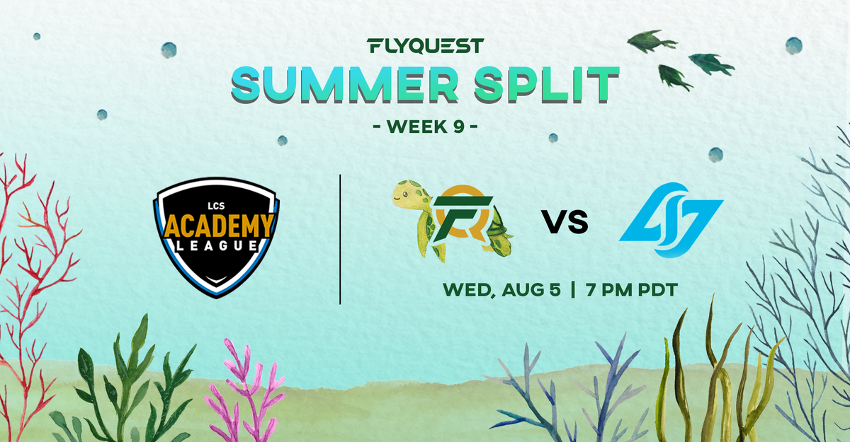 FlyQuest's tweet photo. #FLYA is kicking off Week 9 with a game against @clgaming Academy TONIGHT at 7 PM PDT!
We'll be streaming our perspective over on our Twitch channel! Let's get that #FLYWIN!
🐠 : https://t.co/SaT5jMm5am #SeaQuest 🌊 #ShowcaseGreatness https://t.co/m4egTR7Xh6