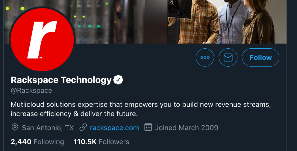 Oh my god I can't make this up: as of the time of this writing their Twitter bio demonstrates that they can't even *SPELL* Multi-Cloud, let alone execute on it.