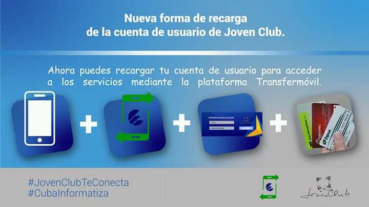 feria_pla's tweet photo. Nuevas facilidades para los servicios de Joven Club, ahora puedes recargar tu cuenta empleando Transfermovil, crece el comercio electrónico #CubaInformatiza #JovenClubTeConecta https://t.co/pzbuFnRVol