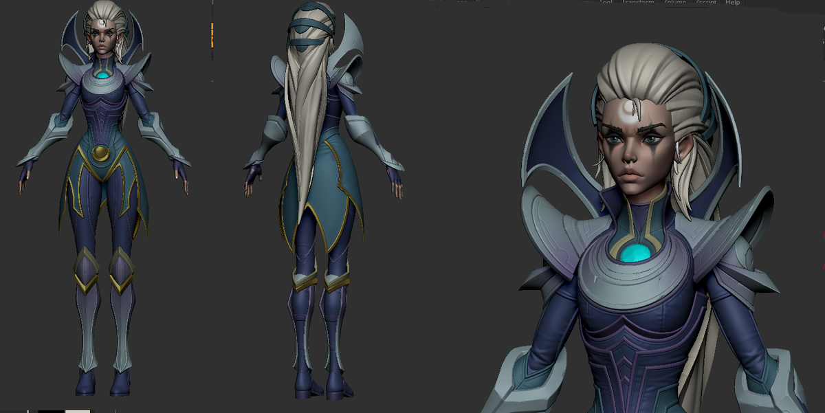 Meesh3d's tweet photo. me and my pal Andreas have been working on some League fan art together. i'm making Leo and he is making Dia :- ) https://t.co/6pTeFe0YMa