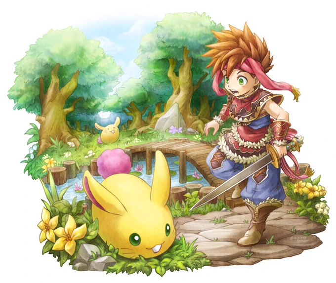 『聖剣伝説2』27周年おめでとうございます!?
過去絵ですがお祝いを!! 