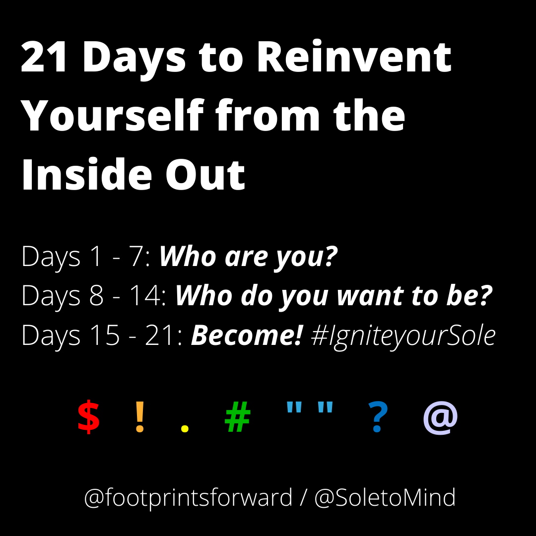 ignitemysole's tweet photo. You were born with unique skills and interests - but ever pondered WHY? Your Sole (footprint) on this life is unique to you - and the world needs you, and your gifts - now, more than ever. Join me via Insta on a 21 day campaign of #transformation from the inside out!
#lifepurpose https://t.co/a006baLrOX