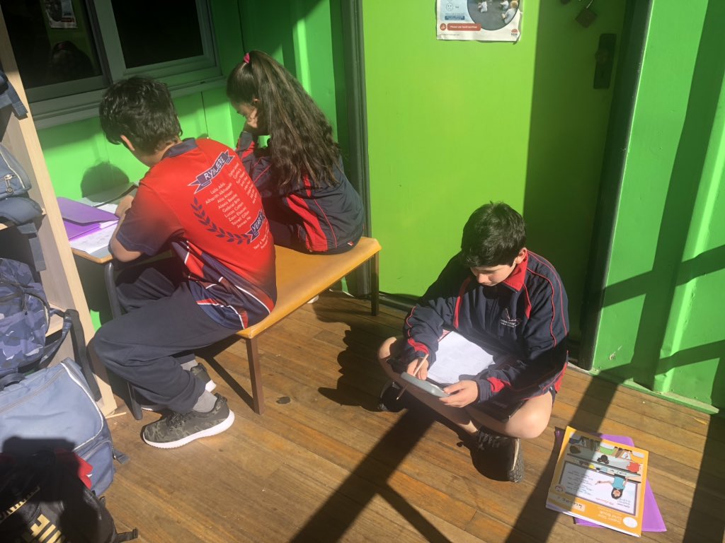 One of our maths groups working out in the sunshine ☀️ <a href="/rydalmereps/">Rydalmere Public</a> #EdWeek20