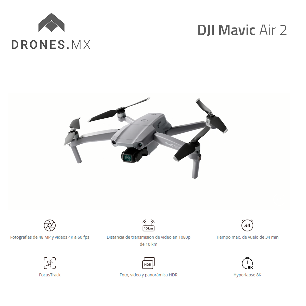 Drones_MX's tweet photo. ¿Qué ofrece el #DJI #MavicAir2? 

Aquí las características principales: https://t.co/YyiqnwoB4Y
