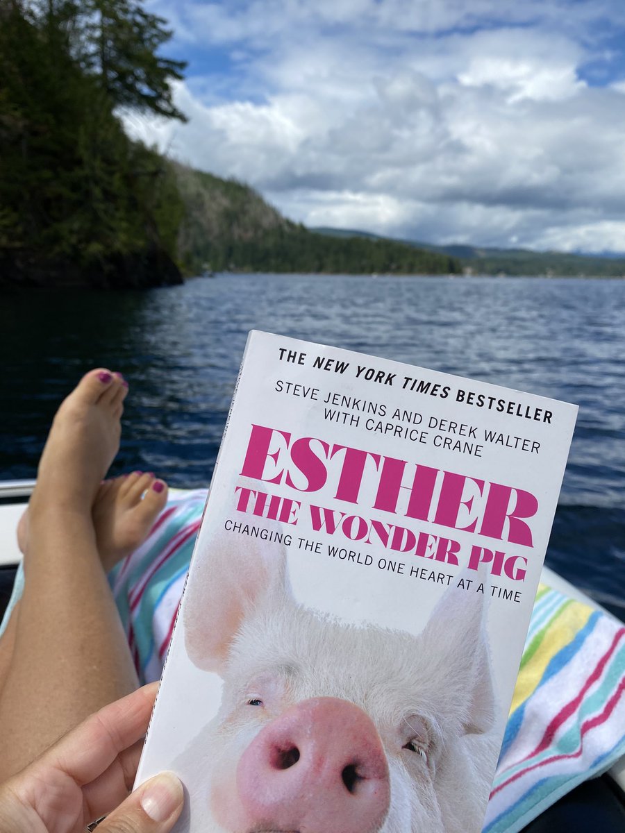 With so much going on in the world sometimes we just need some happier reading when we are on holidays! Thank you ⁦<a href="/EstherThePig/">Esther TheWonder Pig</a>⁩ for the smiles! 🐷❤️ #my happy place