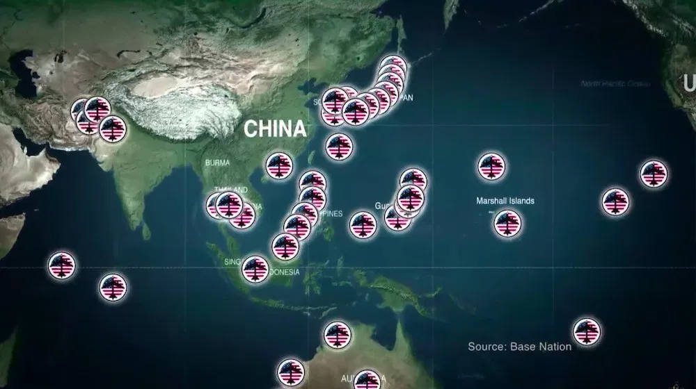 caitoz's tweet photo. @p23570 @historic_ly These are US military bases. One of the two countries in question are behaving aggressively, the other is behaving defensively. If you can't figure out which, it's because your media echo chamber has turned your brain into soup. https://t.co/2NwgEUOQg2