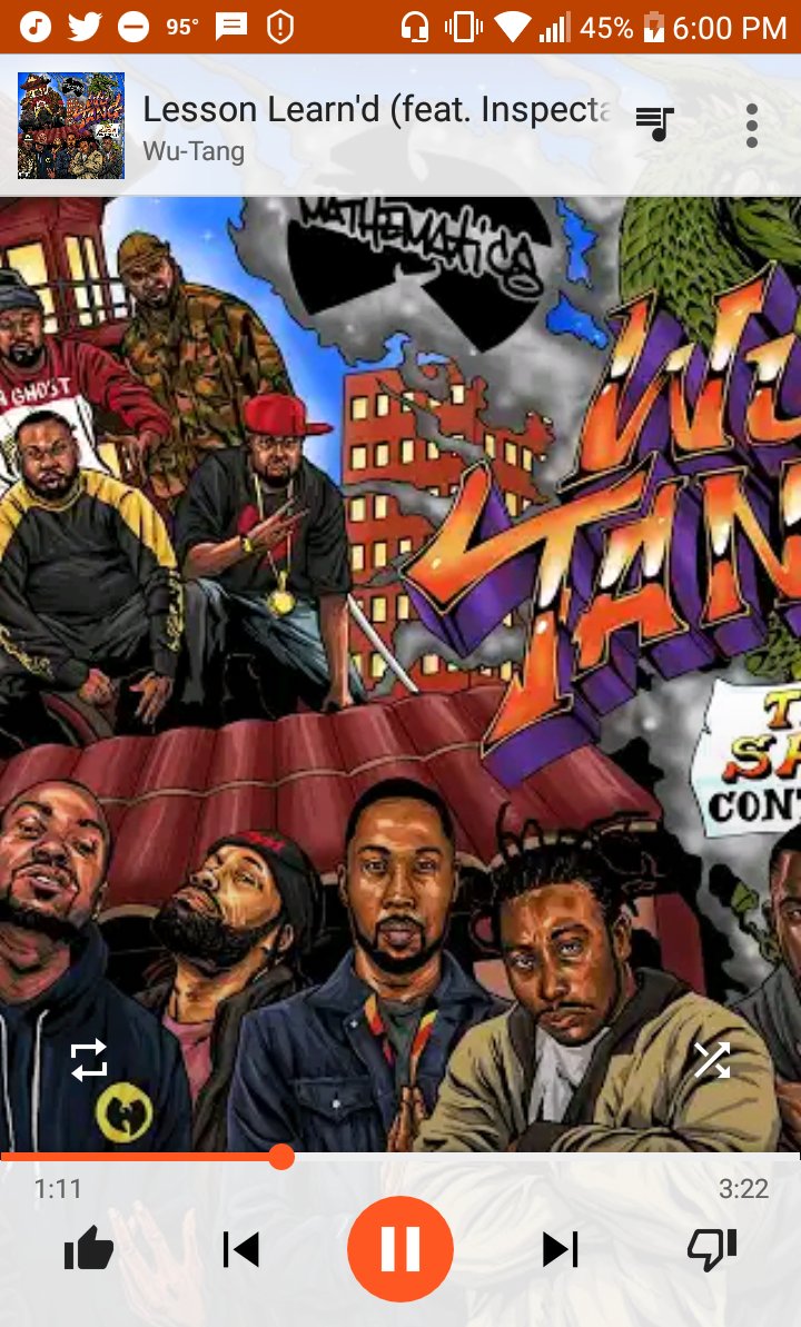 keepit100alwys's tweet photo. Listening to @WuTangClan The Saga Continues.A great album by Wu-Tang Clan with all 🔥🔥🔥 songs #RealHipHop #Lit #GreatMusic #EastCoastHipHop #NYC #Legends #Lyricists #WuTang #RIPOlDirtyBastard #RIPODB #Music #NowPlaying️ https://t.co/5uK9W6hcy3