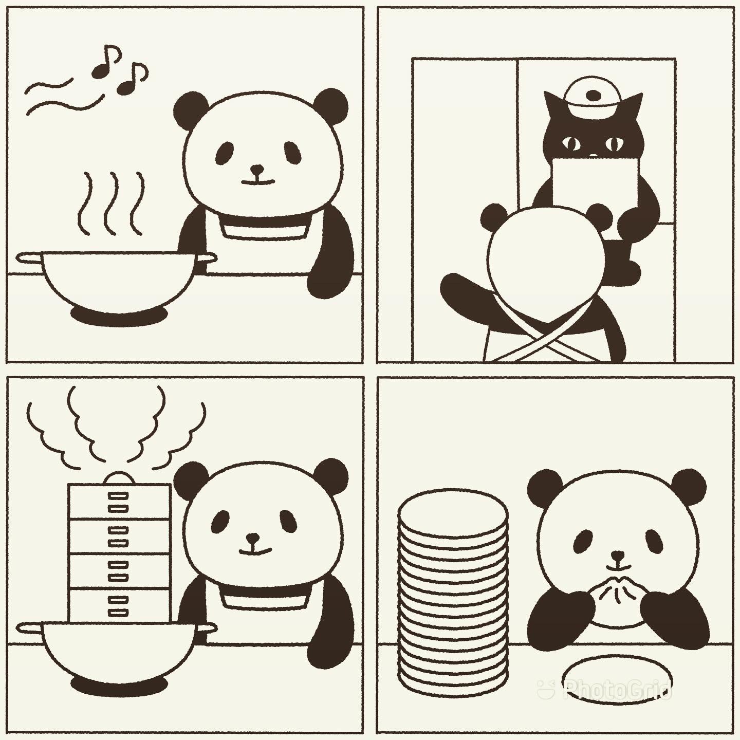 パンダのどすん 中華街に行きたいな パンダ Panda 大熊猫 パンダイラスト ほっこり クスッと笑える 飲茶 点心 Dimsum T Co 8ixnukcia1 Twitter