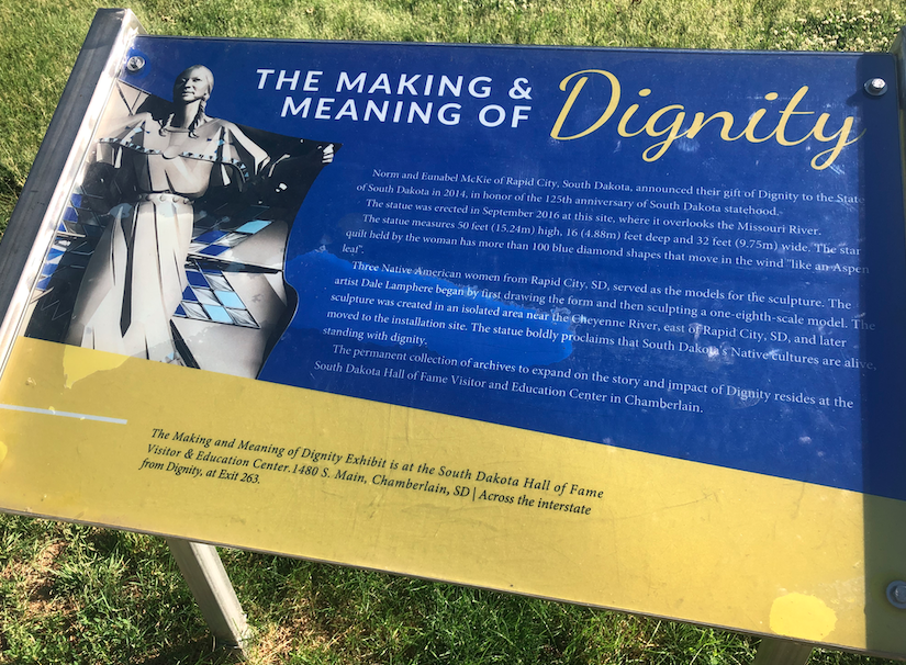 mrs_weissman's tweet photo. Can you name the 4 presidents who are on Mt. Rushmore? Would you have made the same decision as sculptor Gutzon Borglum about who is up there? The #Dignitystatue is made of stainless steel & represents the Native American culture of South Dakota.She is beautiful at 50 feet tall! https://t.co/CLrLQzWma0