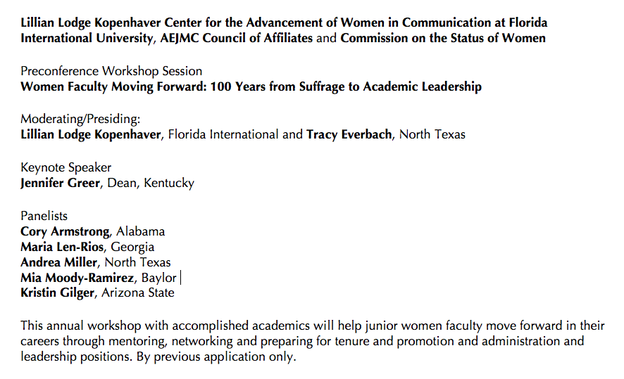 Thanks to the  @LLKCenter for the honor of being named a Kopenhaver Center Fellow and for today's incredible programming for women junior faculty moving forward to promotion, tenure, leadership positions & a more justice & equitable academy. Some things we learned... #AEJMC2020