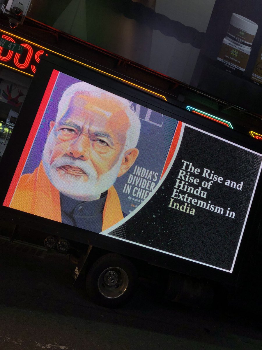 Thread: pictures of counter-messages at Times Square NYC against the expensive display of ugly Hindutva majoritarian supremacy & fascism & celebrations of genocide.Part 1: